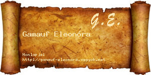 Gamauf Eleonóra névjegykártya